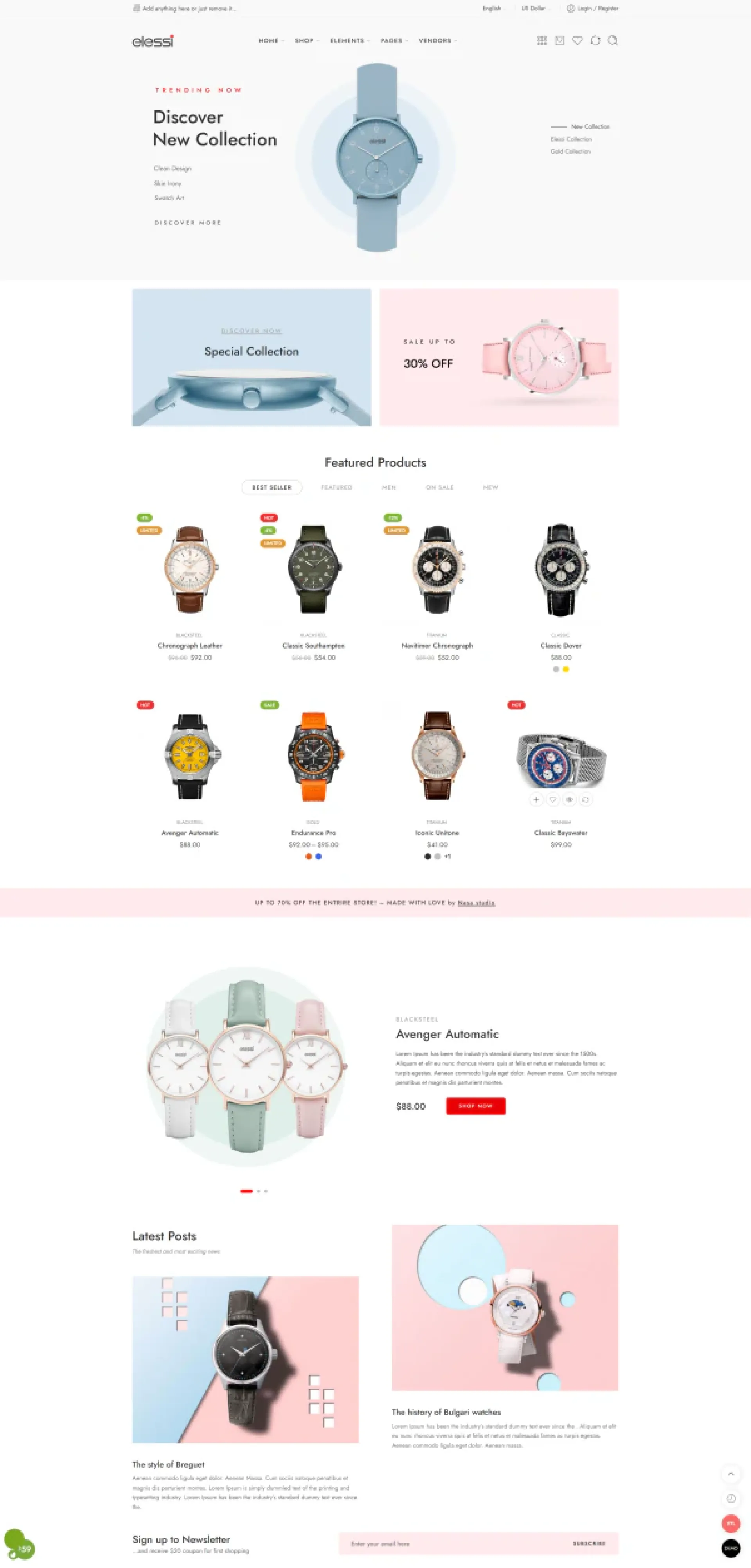E-commerce de Montres Élégantes et Modernes