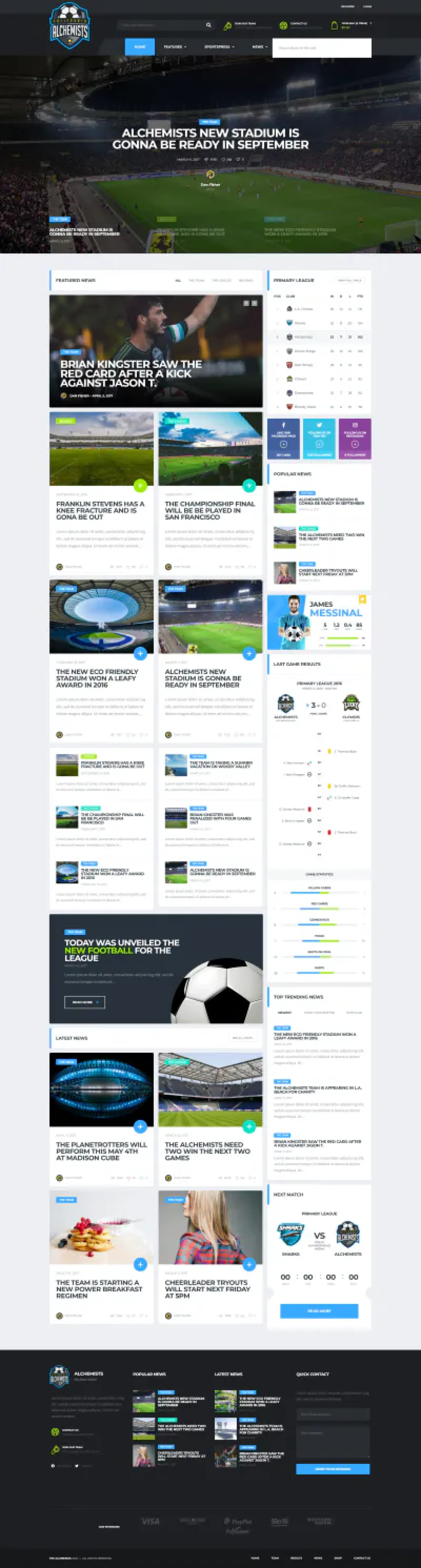 Plateforme pour Clubs de Football et Actualités Sportives