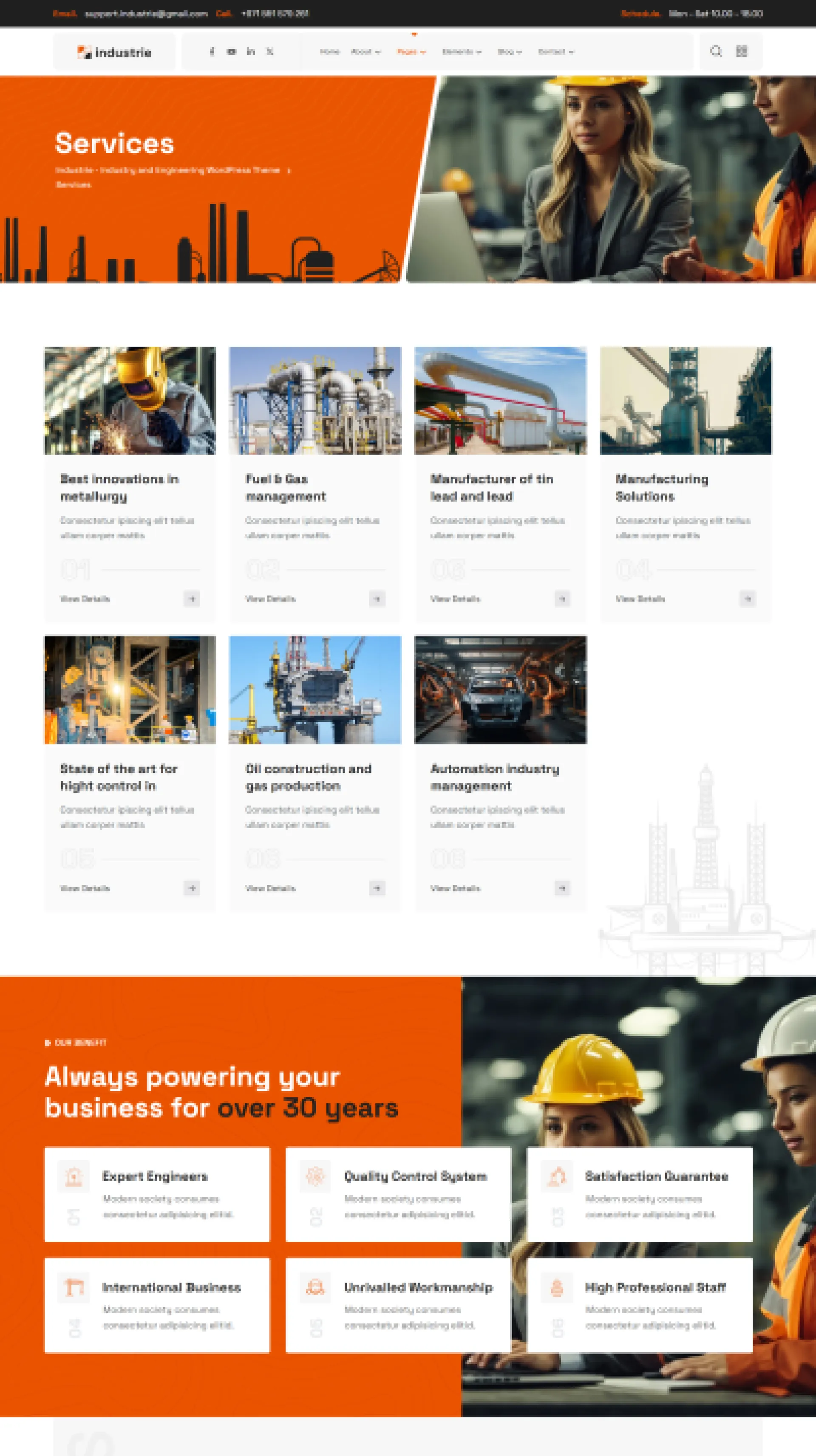 Industrie - Thème WordPress pour l'industrie et l'ingénierie